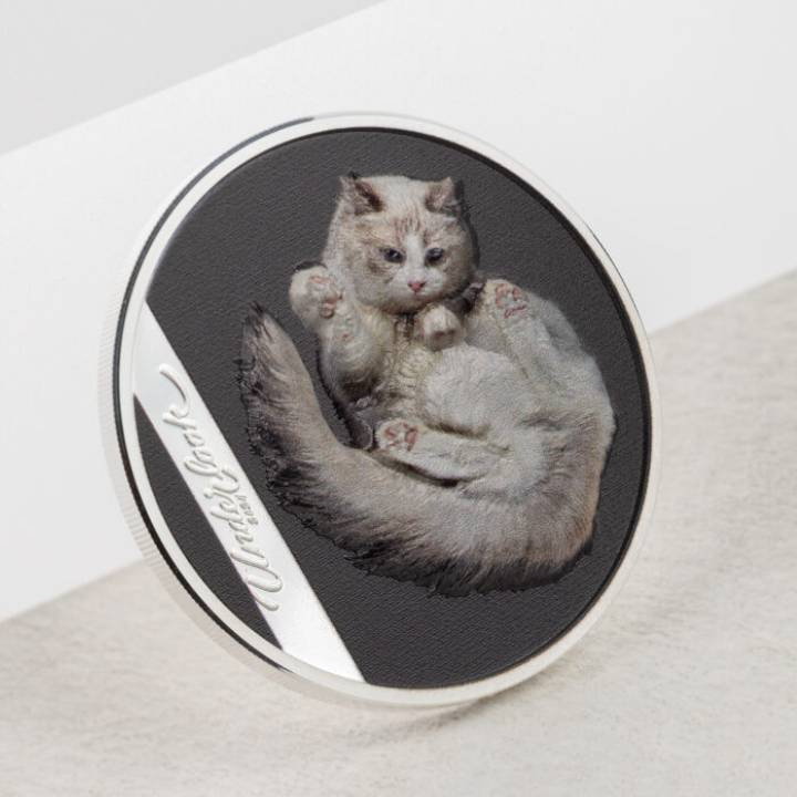 Cook-szigetek: Underlook – Undercat színes 1 uncia ezüst 2024 Proof Ultra High Relief