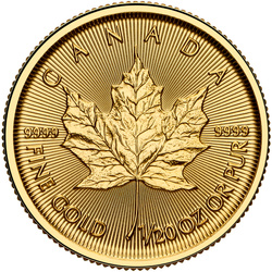 Hoja de Arce Canadiense de 1/20 onza de Oro 2025