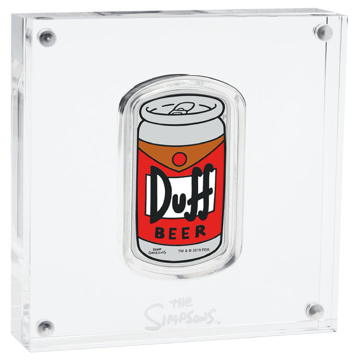 Tuvalu: The Simpson - Duff Beer 1 oncia d'argento 2019 Proof