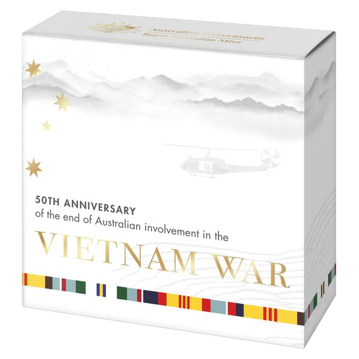 50th Anniversary of the End of Australia's Involvement in the Vietnam War coloured $2 Silber 2023 Proof "C" Mintmark