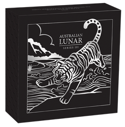 Lunar III : Année du Tigre colorée 1 once d'argent 2022 Proof