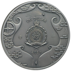 Niue: Fairy Tales - Dziewczynka z zapałkami kolorowana $1 Srebro 2024 High Relief Antiqued Coin	