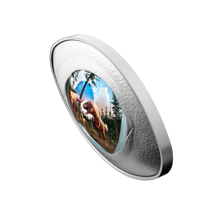Kanada: Dinosaur Eye 1 Unze Silber 2025 Proof geformte Münze