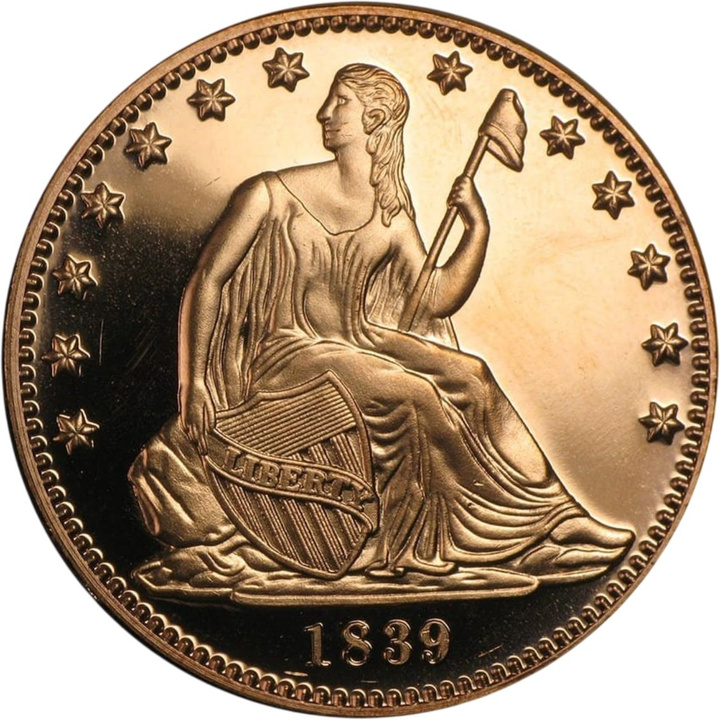 Seated Liberty 1 uncja Miedzi