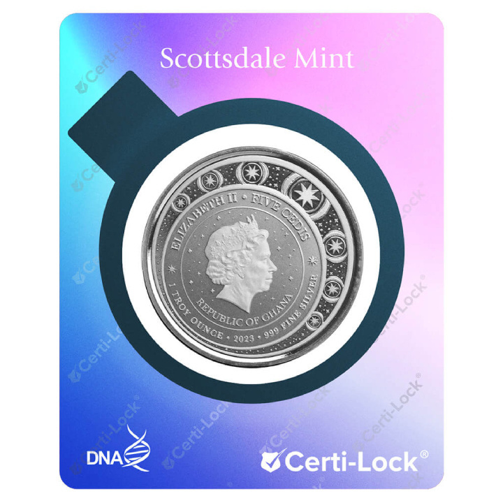 Ghána: Egyszarvú „Blossom” színes 1 uncia ezüst 2023 Proof (érme kártyában)