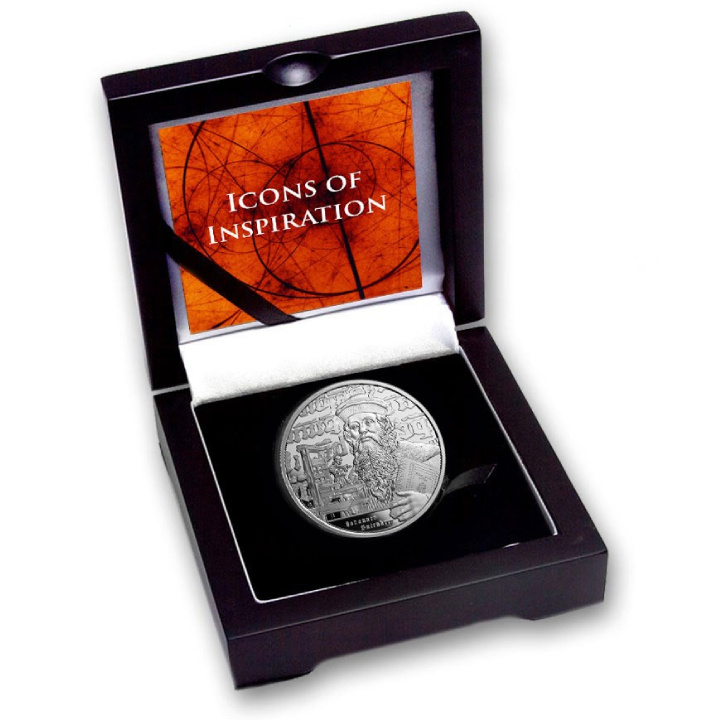 Niue: Icons of Inspiration - Johannes Gutenberg 1 uncja Srebra 2024 Proof