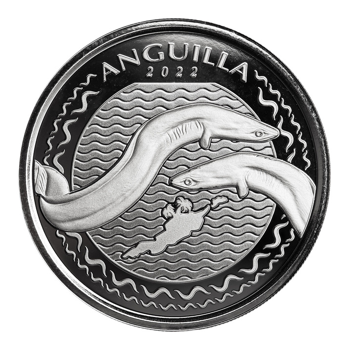 Anguilla : Murène 20 x 1 once d'argent 2022 (tube de 20 pièces)