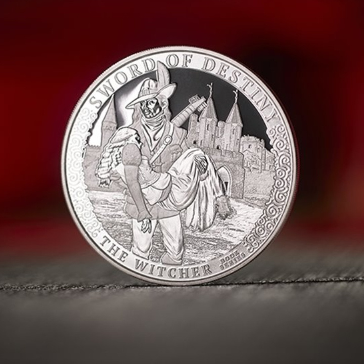 Cameroon: The Witcher Book Series - Sword of Destiny 2 oz Silver 2024 Coin