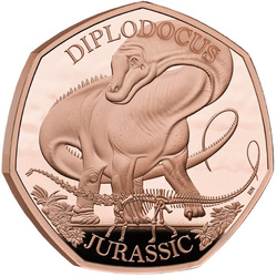 Dinosauri: Esemplari iconici - Diplodocus 50p Oro 2024 Proof