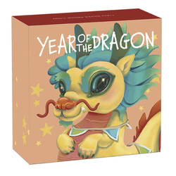 Tuvalu: Baby Dragon colorato 1/2 oncia d'argento 2024 Proof