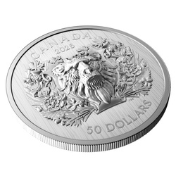 Canada: Heraldic Lion $50 Srebro 2025 Proof High Relief