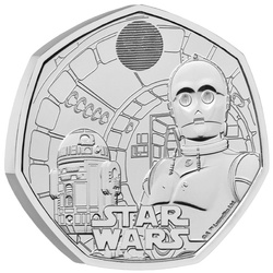 Star Wars : R2-D2 et C-3PO 50 pence de cuivre-nickel 2023