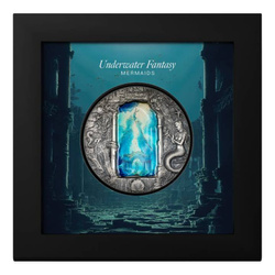 Palau : Underwater Fantasy - Mermaids colorée 3 onces d'argent 2024 Ultra High Relief Antiqued Coin