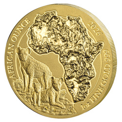 Ruanda: Afrikanische Unze - Gefleckte Hyäne 1 Unze Gold 2026