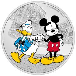 Niue: Disney Mickey & Friends - Donald Duck and Mickey Mouse coloured 3 oz Silver 2023 Proof