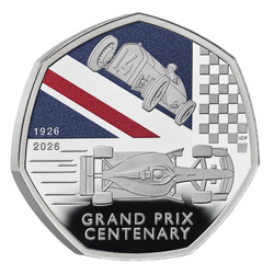 Сребърна монета Grand Prix Великобритания 50 пенса оцветена Proof 2026