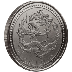 Samoa: Año del Dragón 1/2 oz Plata 2024 Rodio Negro