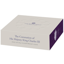 Încoronarea Majestății Sale Regele Charles al III-lea 50p Argint 2023 Proof