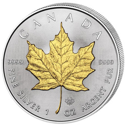 Canadian Maple Leaf 1 oz Silver Gold Plated