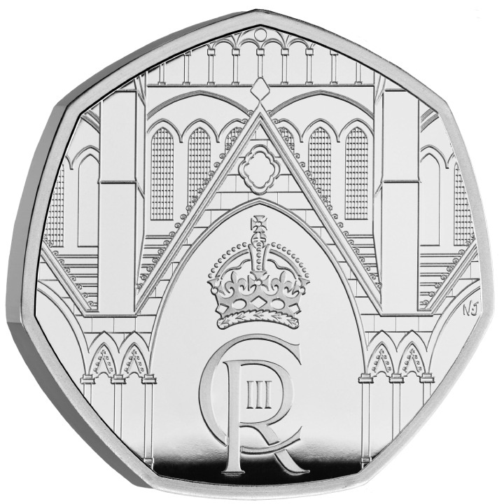 Încoronarea Majestății Sale Regele Charles al III-lea 50p Argint 2023 Proof