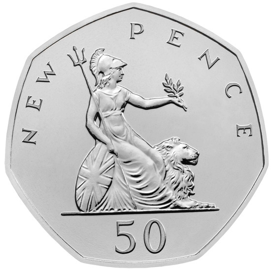 50 Years of the 50p Brilliant Uncirculated Coin Set - British Culture