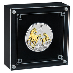 Perth Mint: Lunar III - Rok Konia pozłacany 1 uncja Srebra 2026 (w etui)