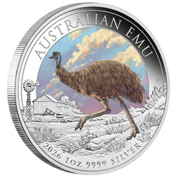 Silver Coin Australian Emu Coloured 1 oz Silver 2026