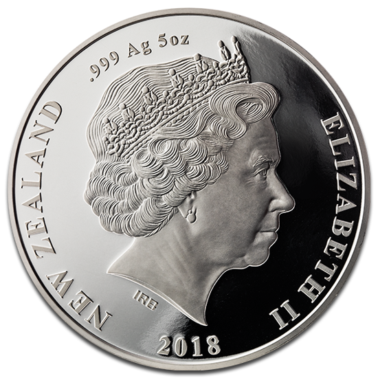 Kiwi 5 uncí stříbra 2018 Proof