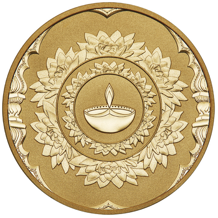 Medalion Diwali pozłacany 1 uncja Srebra 2023