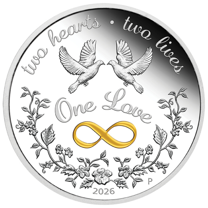 One Love colorido 1 onza Plata 2026 Proof