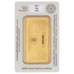 Gold Bar 50 g C Hafner