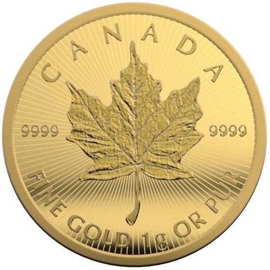 Canadian Maple Leaf 25 x 1 gram Gold 2022
