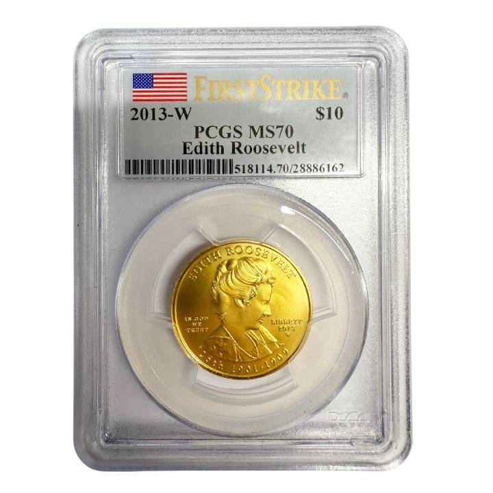 EE. UU.: First Spouse – Edith Roosevelt 1/2 onza de oro 2013 First Strike