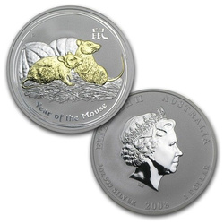 Perth Mint: Serie Lunar II – Año del Ratón Set de 4 Monedas 2008