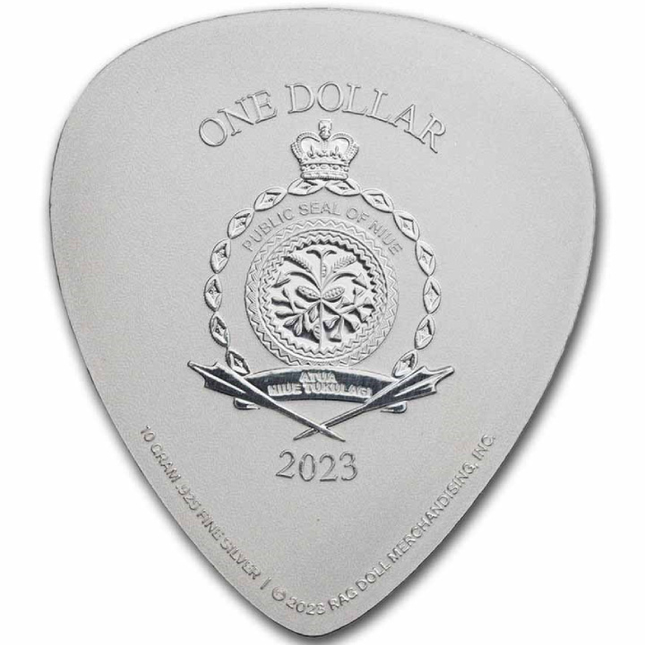 Niue: Aerosmith 50. rocznica 10 gramów Srebra 2023 Guitar Pick