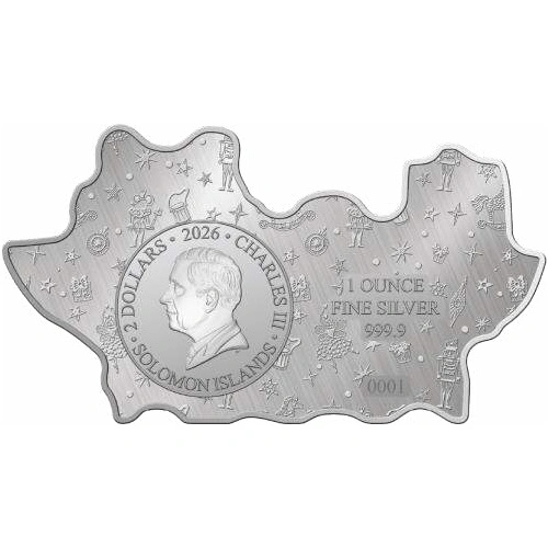 Moneda de plata Solomon Islands: Nutcracker on Stage coloreada 1 onza Plata 2026 Reverse Proof