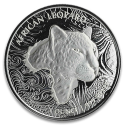 Republic of Ghana: African Leopard 1 oz Silber 2019
