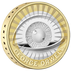 George Orwell £2 Silber 2025 Gilded Proof Piedfort Coin