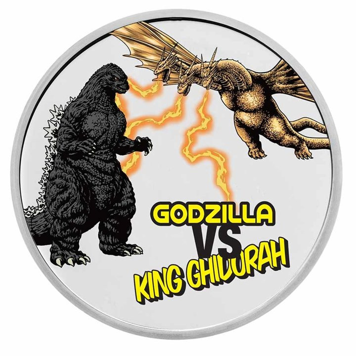 Niue: Godzilla vs Monsters - King Ghidorah coloured 2 oz Silver 2023