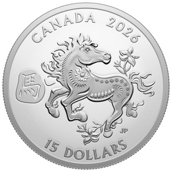 Canada: Anno lunare del cavallo 1 oncia d'argento 2026 Proof
