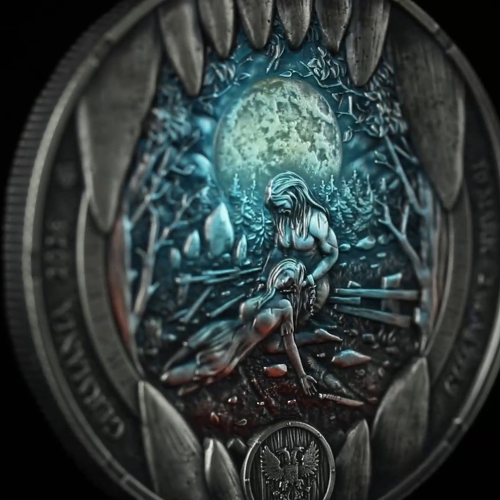 Monnaie en argent Germania Mint : Bödvar Saga - Loss 2 onces Argent 2026 Black Light Colours Ultra High Relief