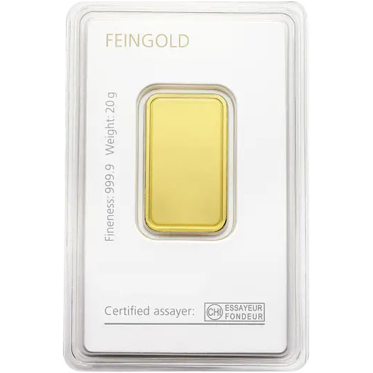 Goldbarren Degussa 20 g Gold
