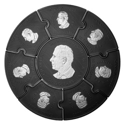 Set Canadá: Fases de la Luna 8 monedas de plata tipo rompecabezas 2025 Black Rhodium Reverse Proof