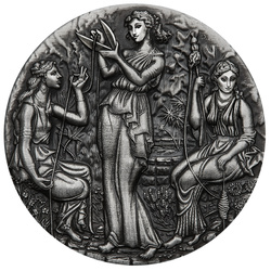 Tuvalu: Fate - The Moirai 2 oz Silber 2025 High Relief Antiqued Coin