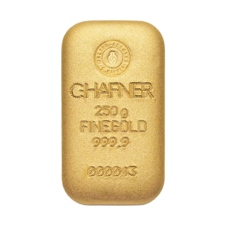 Lingou de aur turnat 250 g C. Hafner
