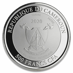 Camerún: Mandril coloreado 1 oz Plata 2020