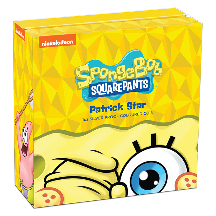Tuvalu: SpongeBob SquarePants - Patrick Star kolorowany 1 uncja Srebra 2025 Proof