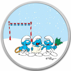 Niue: Smurfs Christmas Carol coloured 1 oz Silver 2023 Slab Coin