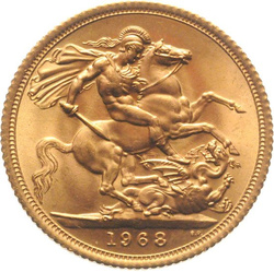 Soberano de Oro Gran Bretaña Soberano de Oro 1968 Condición: II