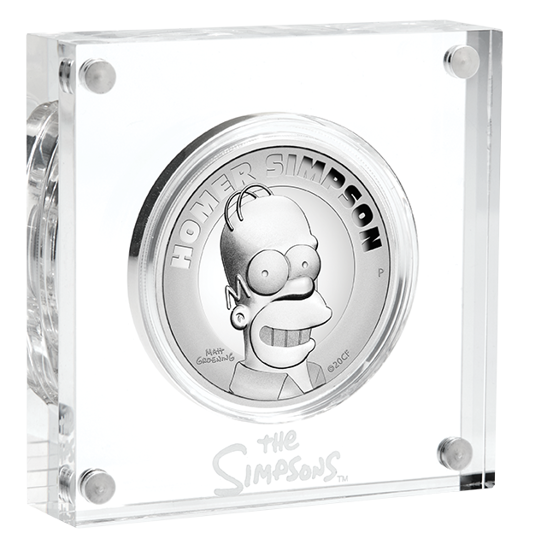 Tuvalu: Homer Simpson 2 unce stříbra 2020 High Relief Proof